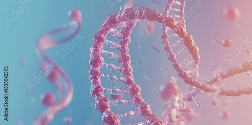 3D Render of DNA Double Helix – Biotechnology Concept Background, DNA Strand Structure – Genetics and Molecular Science Visualization, Futuristic DNA Helix – Genetic Engineering and Innovation





