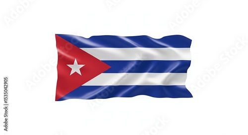 Free Download Waving Cuban Flag on White Background - GFXLoad