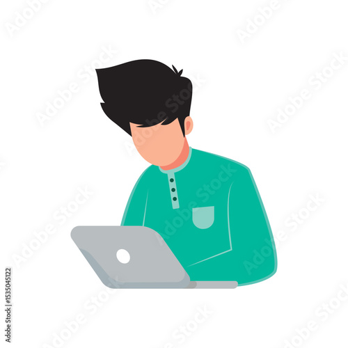 Man Working on Laptop