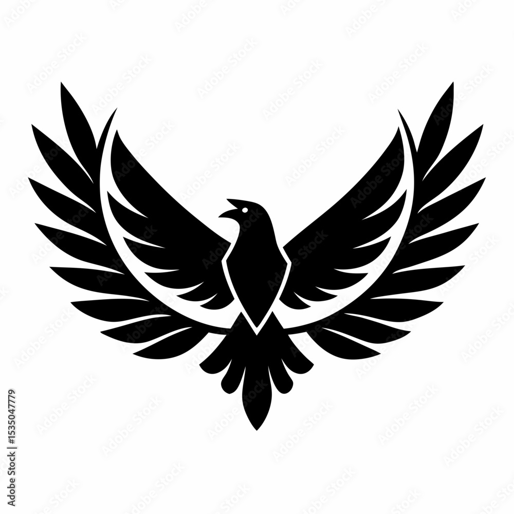 Obraz premium Eagle logo with laurel wreath