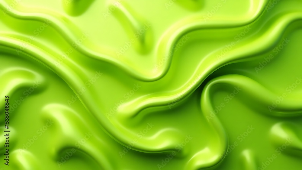 Obraz premium Abstract Lime Green Fluid Swirls Texture Background Design for Web and Print Projects