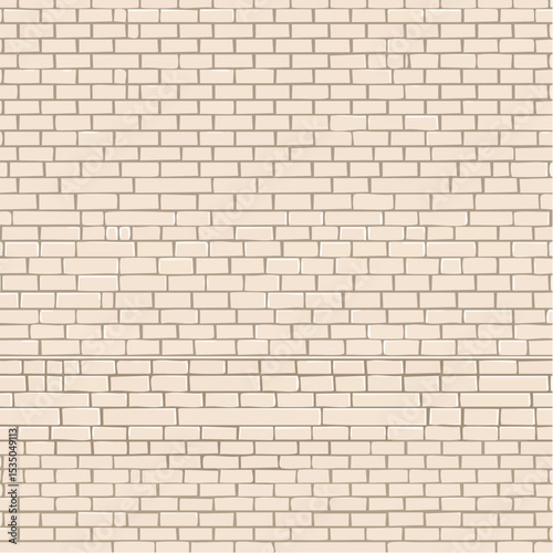 Detailed illustration of a realistic light beige brick wall background texture.