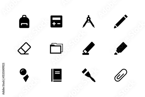 school icons set