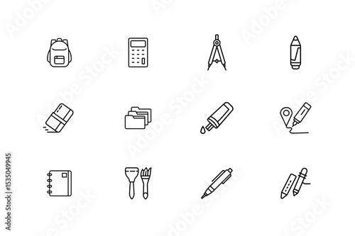 school icon set