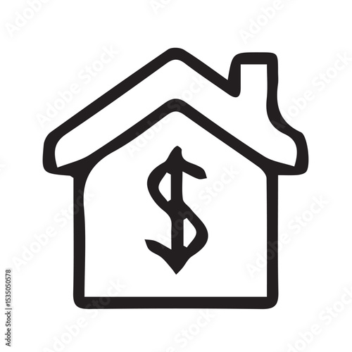 Real Estate Investment Line Icon