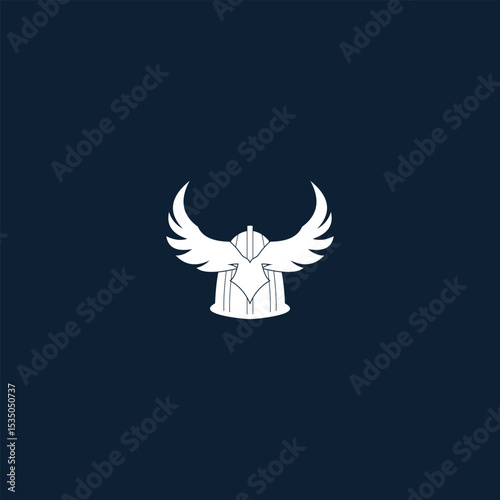 Elevated Security Emblem: Winged helmet design for protection and assurance