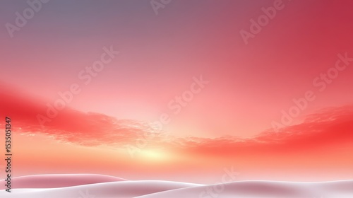 Tranquil sunset over smooth, rolling dunes in warm gradient hues.