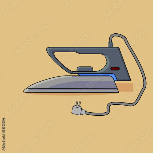 Vector illustration of iron with cable