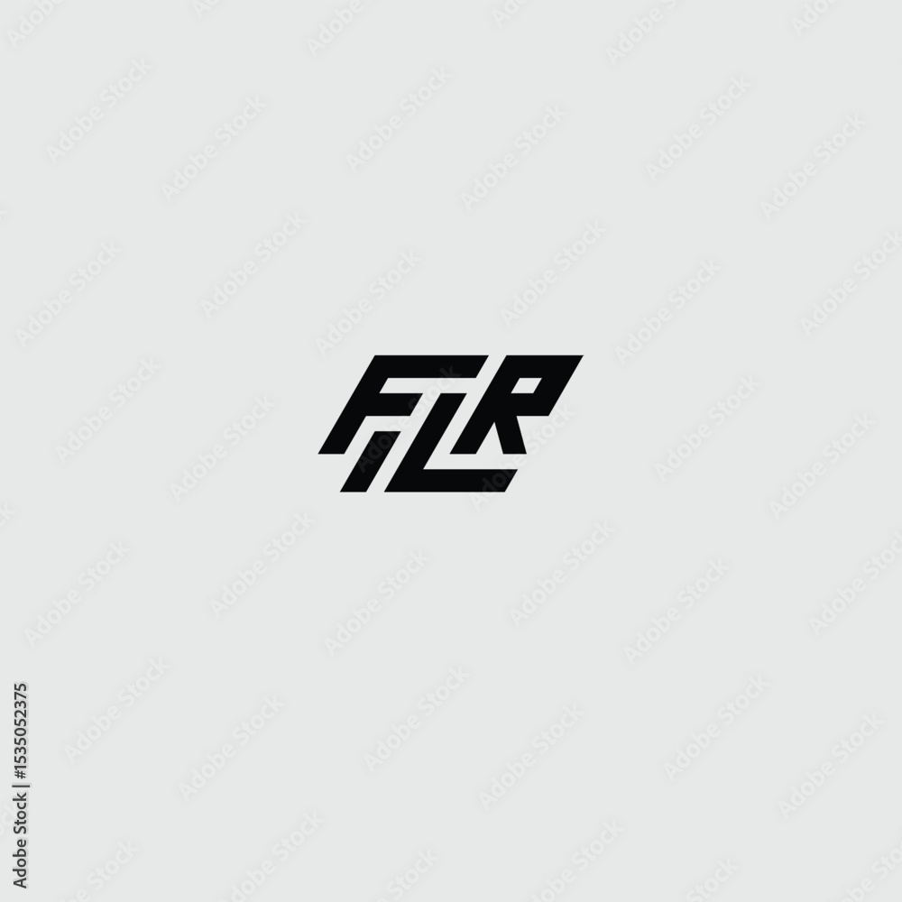 Fototapeta premium Abstract monogram FLR design with interlocking letters in bold geometric style