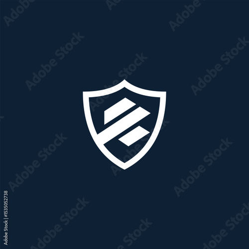 Free Download Abstract R logo white shield logo design template on navy blue background isolated - GFXLoad