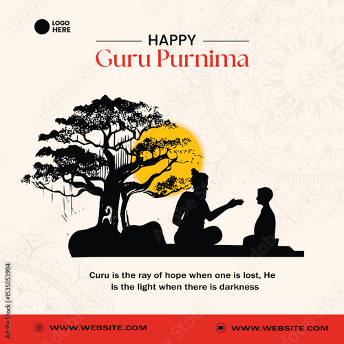 Guru Purnima Celebration Media Poster Design Template