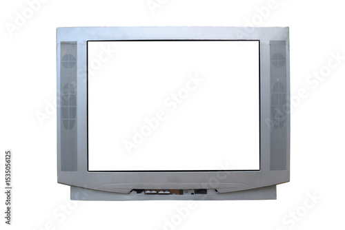 Old tv on isolated. Retro technology concept. Blank screen for text.