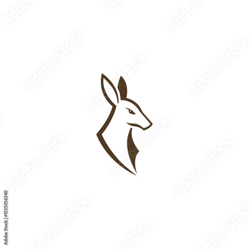Kangaroo Logo. Minimalist Black Silhouette Design for Bold and Agile Branding