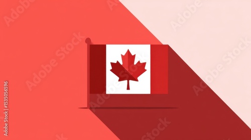 Canada Flag: A symbolic representation of the Canadian flag, featuring the iconic maple leaf, set against a stylized, minimalist background.