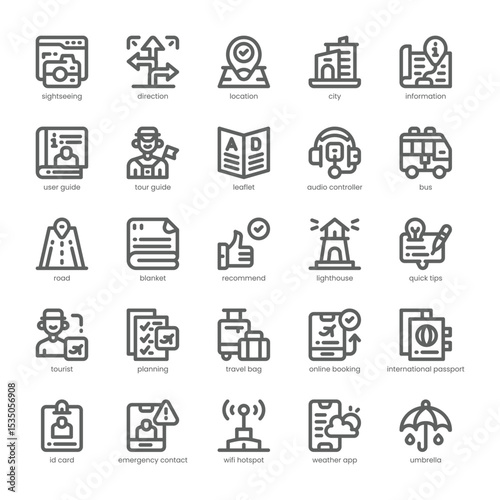 City Guide Icon pack for your website, mobile, presentation, and logo design. City Guide Icon outline design. Vector graphics illustration and editable stroke.