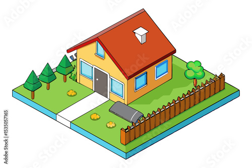 Cozy Garden House from Aerial Perspective