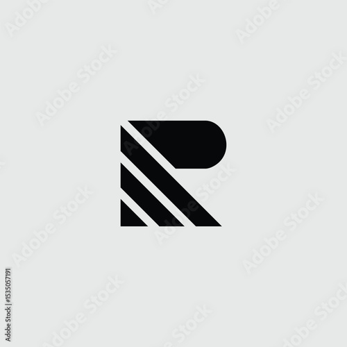 Striking Letter R Abstract Logo Design with Bold Geometric Elements