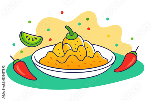 Mexican Street Corn with Lime and Cheese Vector