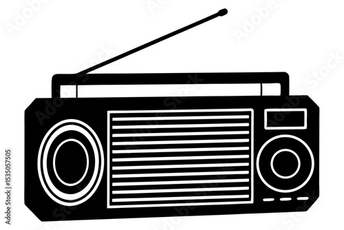 Retro Radio Silhouette Clean Vector Design