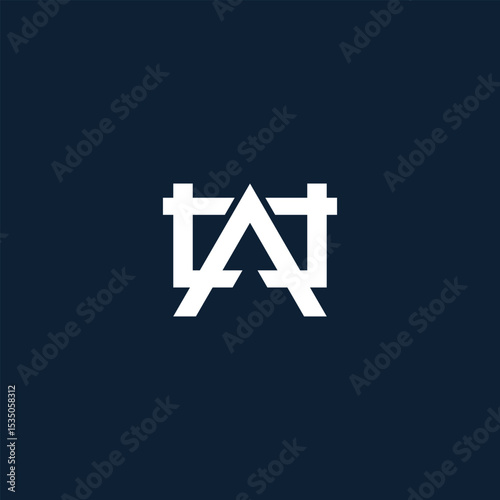 Symmetrical Geometric Logo Symbol Combining Letter A With Decorative Edges