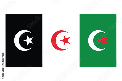Algerian flag design high resolution artwork featuring national colors and symbolic representation