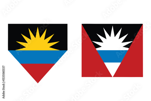 High resolution antigua and barbuda flag design featuring cmyk and grayscale color modes