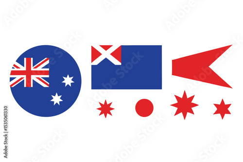 Australian flag icon set high resolution graphic design elements for digital and print projects