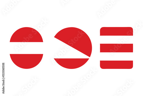 Austrian flag icon set high resolution graphics for digital projects and presentations