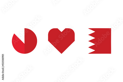 Bahrain flag icon set high quality design for digital projects