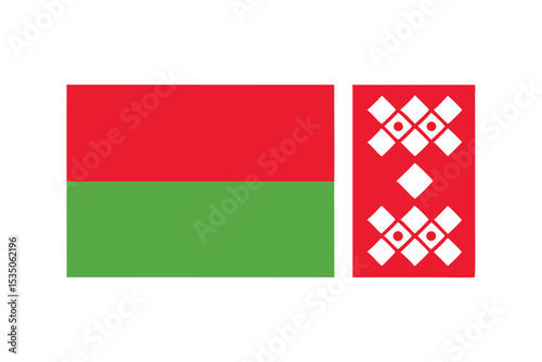 Belarus flag icon set a single high resolution belarusian national flag icon design in cmyk and grayscale