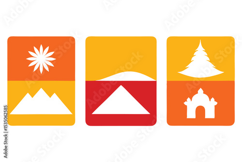 Bhutan flag icon design a single high resolution icon set featuring the national flag of bhutan