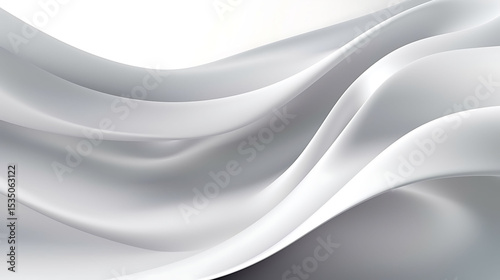 Smooth matte white surface with flowing organic 3D waveforms stretching across the banner, casting soft shadows, perfect for a clean modern website header