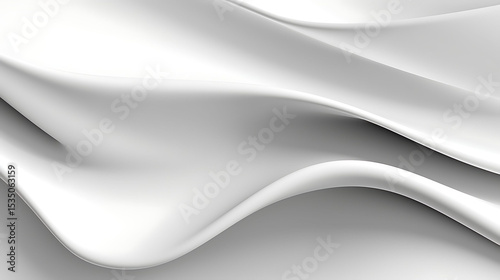 Smooth matte white surface with flowing organic 3D waveforms stretching across the banner, casting soft shadows, perfect for a clean modern website header