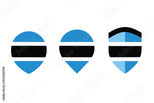 Botswana flag icon set a single high resolution design featuring the national flag of botswana