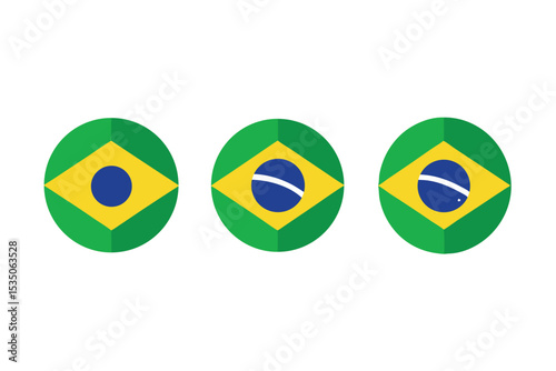 Brazilian flag icon set a collection of high quality designs featuring the brazilian national flag