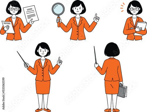 Professional Businesswoman Illustrations Vectors.
