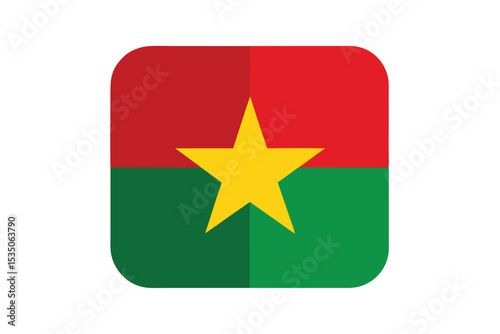 Burkina faso flag icon design a single high resolution icon set featuring the national flag