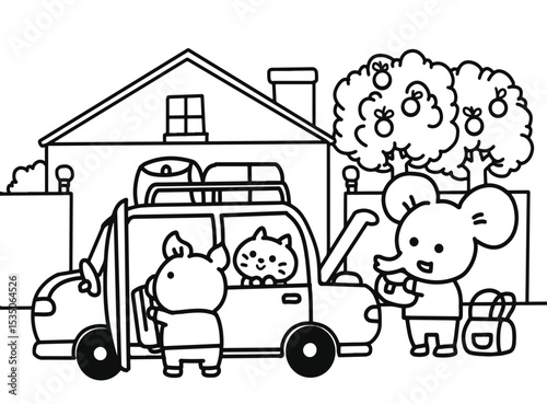 Little animal preparing go to travel.