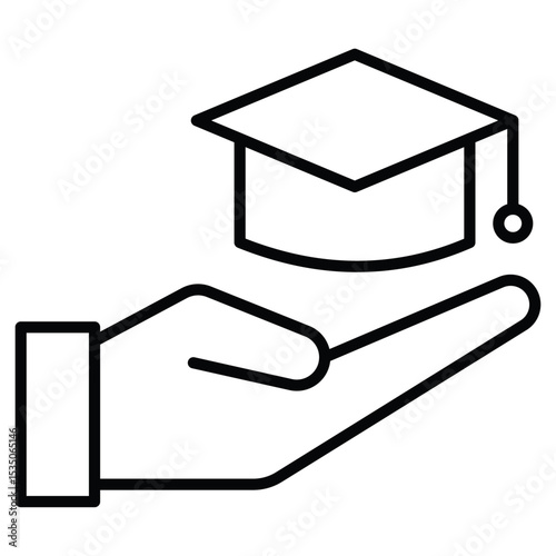 Accessible or free education icon Outline isolated logo mark