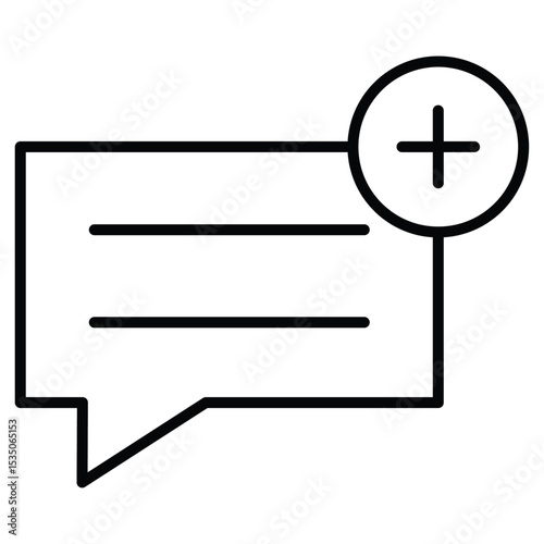 Add chat icon Outline isolated logo mark