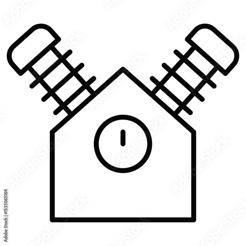Air compressor pump icon Outline isolated logo mark