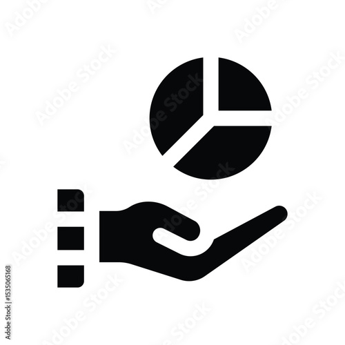 pie chart glyph icon. Strong and solid vector icon for websites, mobile interfaces, presentations, and visual branding. High quality and easy to edit.