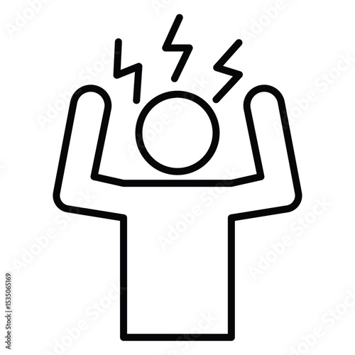 Angry person icon Outline isolated logo mark