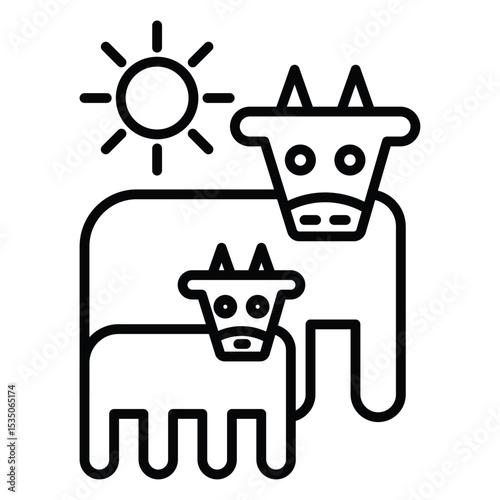 Animal husbandry icon Outline isolated logo mark