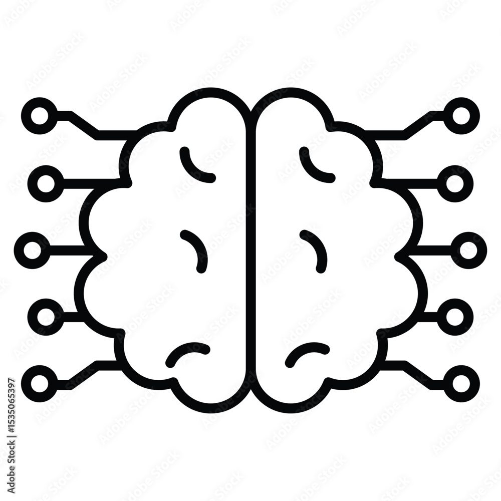 Artificial intelligence icon Outline isolated logo mark Artificial intelligence icon Outline isolated logo mark