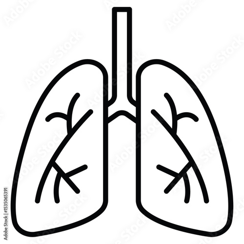Asthma icon Outline isolated logo mark