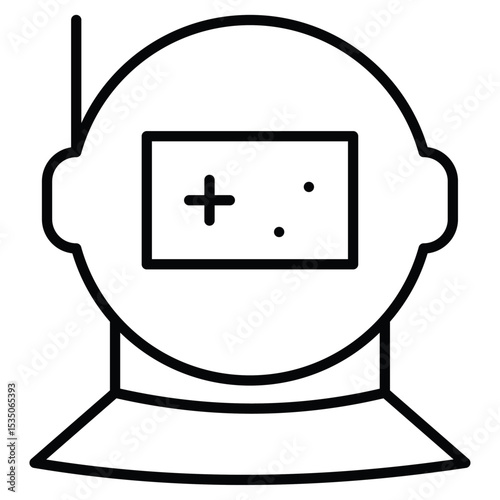 Astronaut or cosmonaut icon Outline isolated logo mark