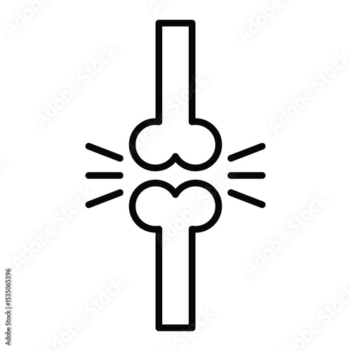 Arthritis knee joint pain icon Outline isolated logo mark
