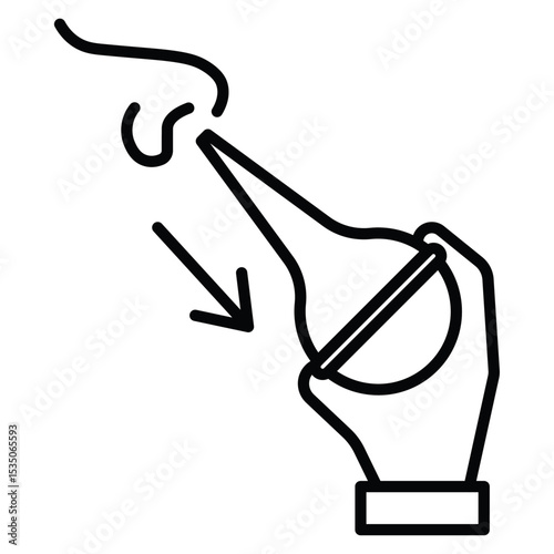 baby nasal aspirator icon Outline isolated logo mark