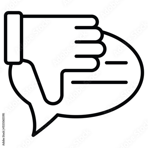 bad feedback icon Outline isolated logo mark